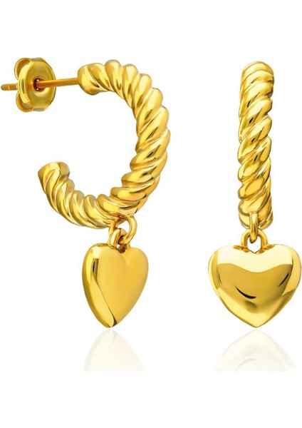 Dönmüş Kalp Küpeleri