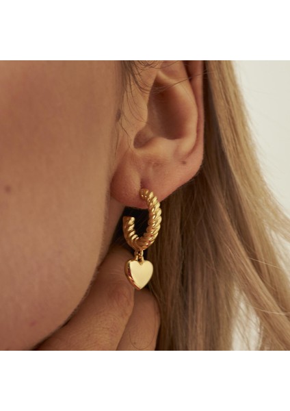 Dönmüş Kalp Küpeleri modelleri