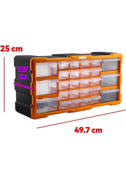 Vida Dübel Civata Kutusu Bölmeli Avadanlık Monoblok Çekmeceli 26'lı Takım Çantası Plastik Organizer fiyatları