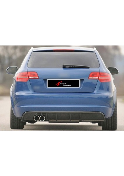 Audi A3 8p Difüzör 2 Kapı S3 Sol Çiftli Çıkış 2008-2012 Arası Parlak Siyah modelleri