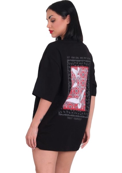 Baskılı Oversize Tişört