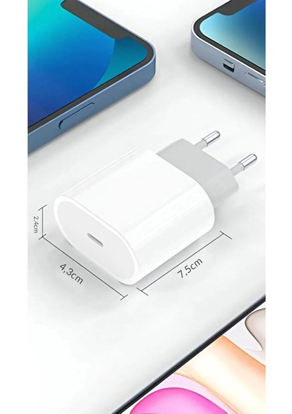 20 Wıphone Uyumlu 11 / 11 Pro-12 /12 Pro Uyumlu Yeni Nesil Type-C Girişli 20W Hızlı Adaptör Başlık