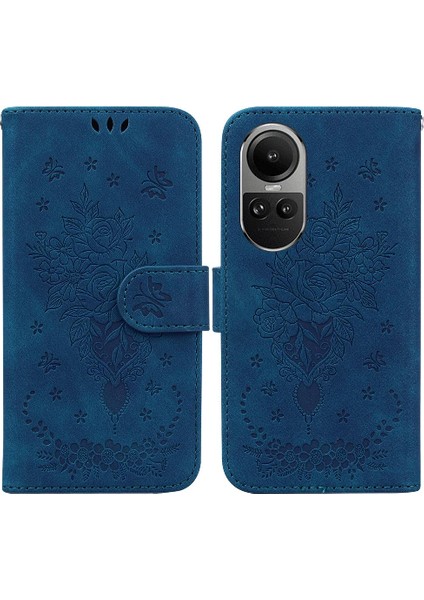 Oppo Oppo 10 Pro 5g Kabartma Gül Çiçek Kart Yuvaları Için Kılıf Kickstand Vaka (Yurt Dışından)