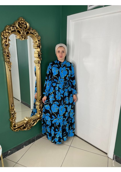 Viskon Elbise Tesettür Elbise Yazlık Elbise