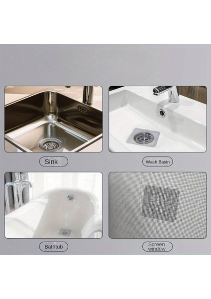 10 Adet Kendinden Yapışkanlı Çok Amaçlı Gider Kapatıcı ve Pislik Tutucu Banyo Gider Kapatıcı