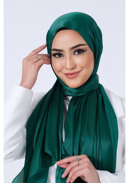 Zümrüt Harem Scarf Kristal Saten Şal