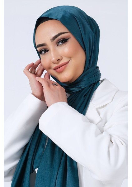 Petrol Harem Scarf Kristal Saten Şal fırsatları