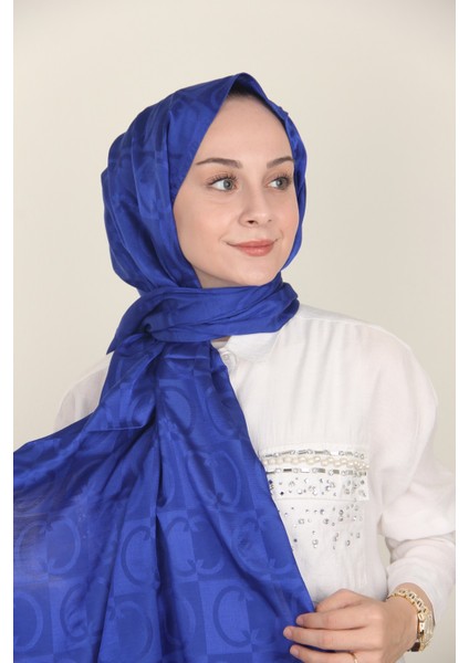Saks Siyane Scarf Halka Desen Monogram Pamuk Şal