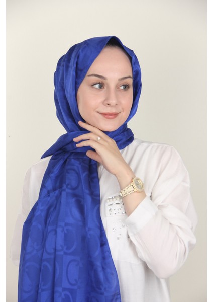 Saks Siyane Scarf Halka Desen Monogram Pamuk Şal