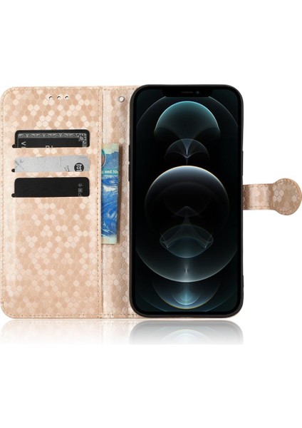 IPhone 12 Için Kılıf Pro Manyetik Toka Deri Cüzdan Kapak Geometrik (Yurt Dışından)