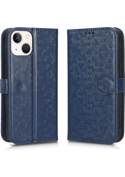 IPhone 14 Için Kılıf Artı Deri Cüzdan Kapak Geometrik Desen Manyetik (Yurt Dışından)