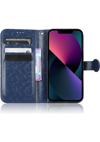 IPhone 14 Için Kılıf Artı Deri Cüzdan Kapak Geometrik Desen Manyetik (Yurt Dışından)