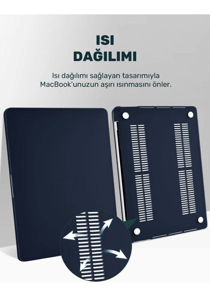 Macbook Air 13.3 M1 2020 Uyumlu Kapak Kılıf 360 Derece Tam Koruma A1932/A2179/A2337