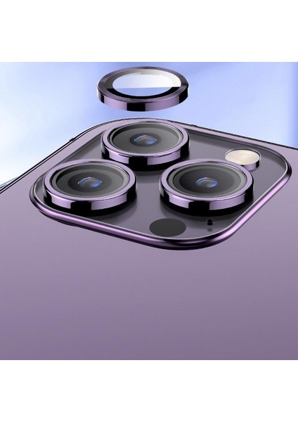 Apple iPhone 14 Pro Mercek Lens Kamera Koruyucu Mor