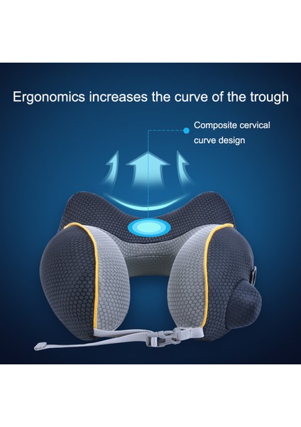 Siyah Gri Tarzı Jınserta Otomatik Şişmeli U-Şekilli Seyahat Boyun Yastığı Araba Hava Şişirilebilir Başlık Katlanabilir Taşınabilir Boyun Yastığı Pillow (Yurt Dışından)