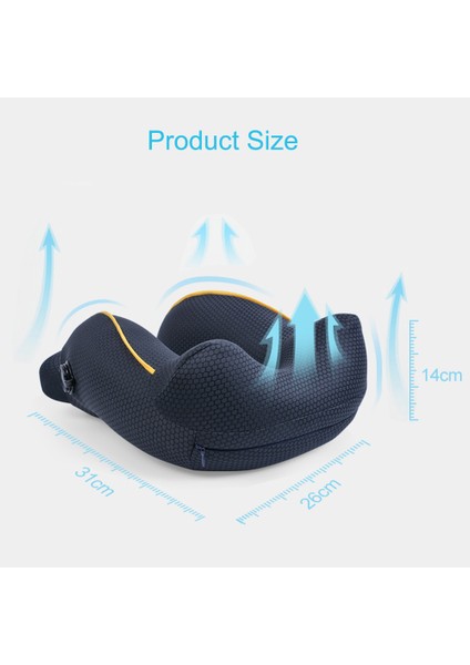 Siyah Gri Tarzı Jınserta Otomatik Şişmeli U-Şekilli Seyahat Boyun Yastığı Araba Hava Şişirilebilir Başlık Katlanabilir Taşınabilir Boyun Yastığı Pillow (Yurt Dışından)