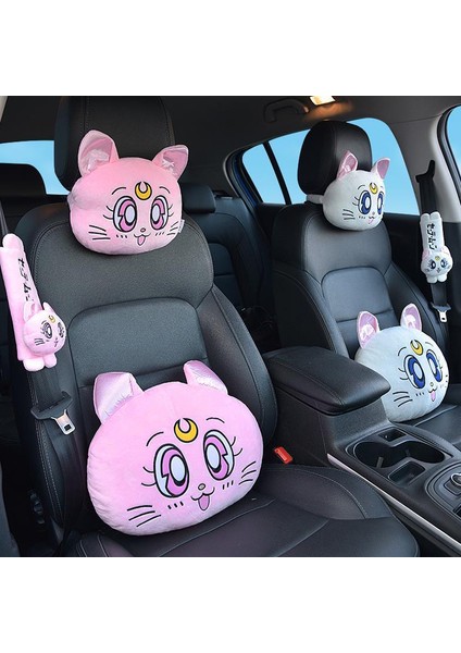 C El Freni Dişlisi Stili Yeni Çizgi Film Başlık Yastık Sevimli Araba Luna Kedi Kafa Peluş Boyun Yastık Araba Koltuğu Başlıklı Yastık Kawaii Araba Aksesuarları Kızlar Için (Yurt Dışından) fiyatları