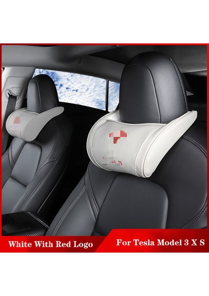 Kırmızı Mektup Beyaz Stili Tesla Model 3 Model S x Model Y Q Araba Koltuk Başlık Boyun Yastığı Yastık Boyun Başlık 1 Adet (Yurt Dışından)