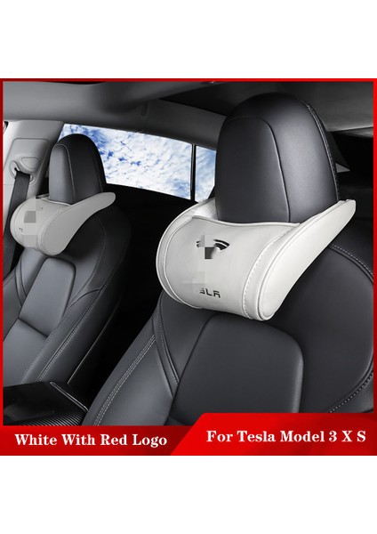 Kırmızı Mektup Beyaz Stili Tesla Model 3 Model S x Model Y Q Araba Koltuk Başlık Boyun Yastığı Yastık Boyun Başlık 1 Adet (Yurt Dışından)