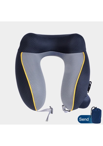 Siyah Gri Tarzı Jınserta Otomatik Şişmeli U-Şekilli Seyahat Boyun Yastığı Araba Hava Şişirilebilir Başlık Katlanabilir Taşınabilir Boyun Yastığı Pillow (Yurt Dışından)