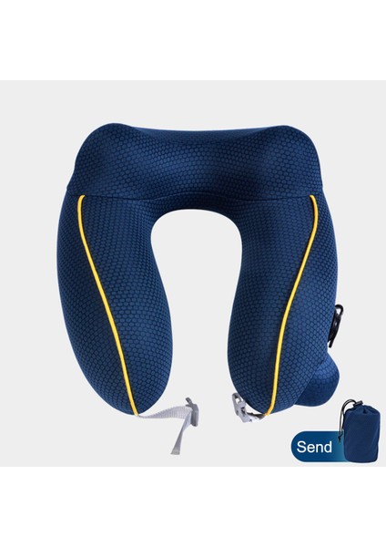 Mavi Stil Jınserta Otomatik Şişmeli U-Şekilli Seyahat Boyun Yastığı Araba Hava Şişirilebilir Başlık Katlanabilir Taşınabilir Boyun Yastığı Pillow (Yurt Dışından)