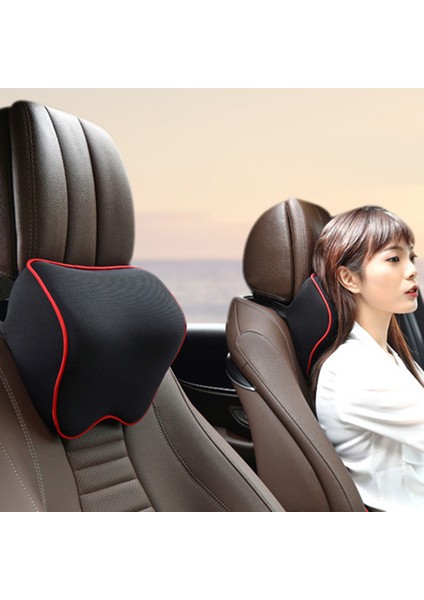 Beyaz Çizgi Stili Araba Başlık Yastığı Boyun Hafıza Bel Destek Pamuk Nefes Alabilen Oto Araba Yastığı Başlık Yastığı Koltuk Yastığı Car Seat Pillow (Yurt Dışından) modelleri