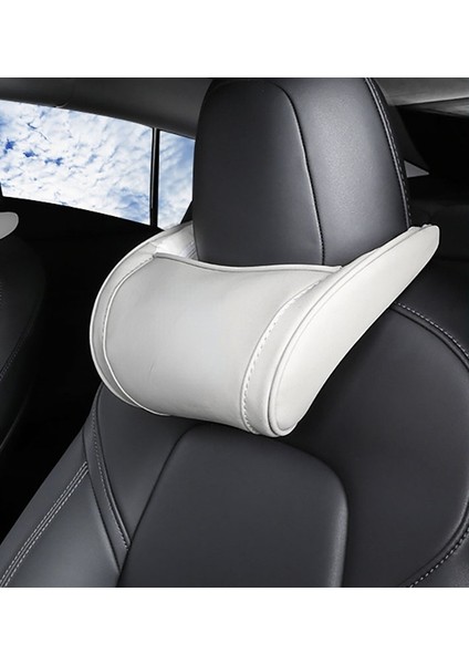 Logo Stili Olmayan Siyah Tesla Model 3 S x Model Y Araba Koltuğu Başlık Yastığı Mikrofiber Deri Boyun Yastığı (Yurt Dışından) modelleri