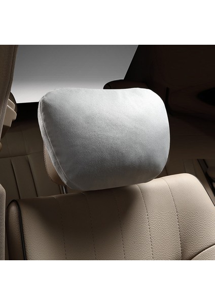 Bej Tarzı Maybach Tasarımı S Class Ultra Yumuşak Yastık Süet Kumaş Mercedes-Benz Için Arka Yastık Aksesuarları 29*19CM Başlık Desteği (Yurt Dışından) indirimleri