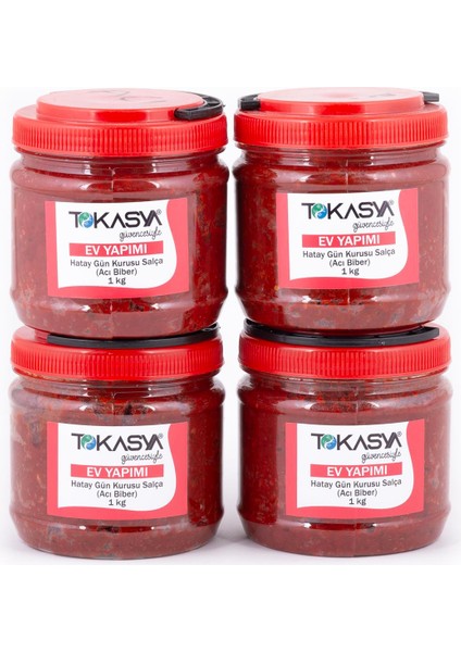 Ev Yapımı Hatay Gün Kurusu Salça Acı Biber 4x1 kg