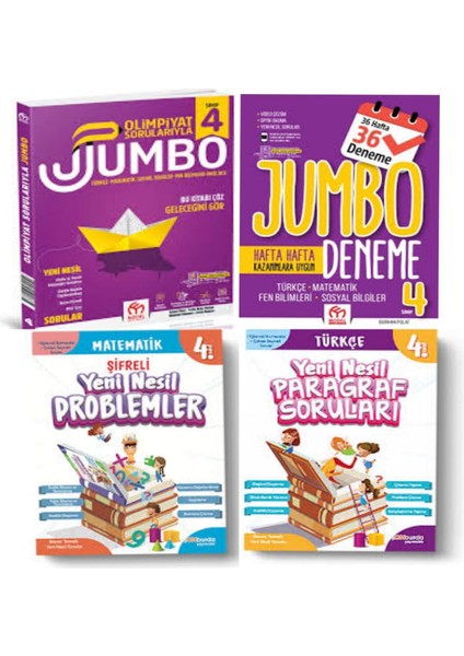 Model Eğitim Yayıncılık 4. Sınıf Olimpiyat Sorularıyla Jumbo Soru Bankası + Tüm Dersler Deneme ve Yeni Nesil Paragraf+ Matematik Soruları