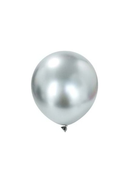 ^^ 5 Inç * Gümüş * Renk 25 Li Küçük Boy Krom-Mirror-Aynalı Parti Seti Doğum Günü Balonu
