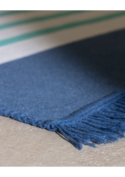 Rocasson Saçaklı Dokuma Kilim - 60X100 cm - Lacivert/mavi fırsatları