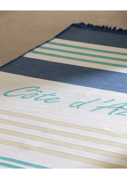 Rocasson Saçaklı Dokuma Kilim - 120X180 cm - Lacivert/mavi fiyatları