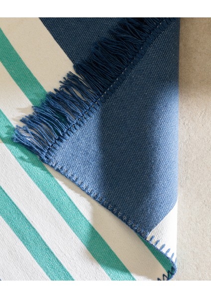 Rocasson Saçaklı Dokuma Kilim - 120X180 cm - Lacivert/mavi modelleri