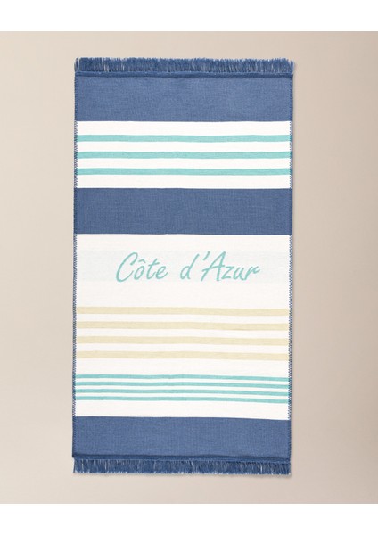 Rocasson Saçaklı Dokuma Kilim - 120X180 cm - Lacivert/mavi indirimleri