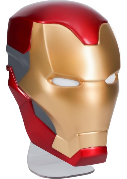 Iron Man Maske Işığı, Bağımsız Veya Duvara Monte Edilebilir, 22 cm Yükseklik | Resmi Marvel Ürünü