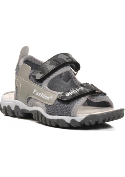 24-410-F Gri Kamuflaj Erkek Çocuk Sandalet