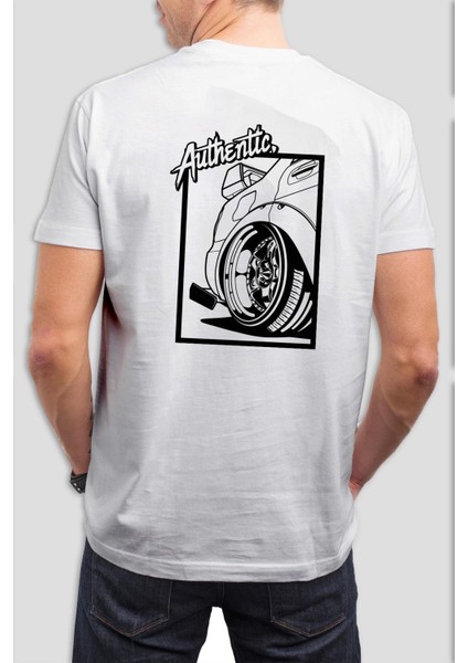 Authentic Baskılı Beyaz Tişört C849