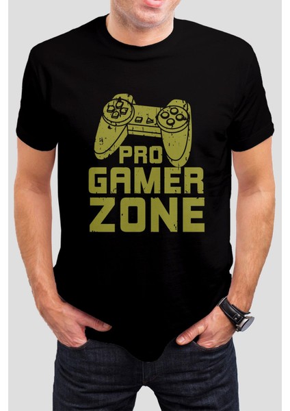 Pro Game Zone Baskılı Siyah Tişört C842