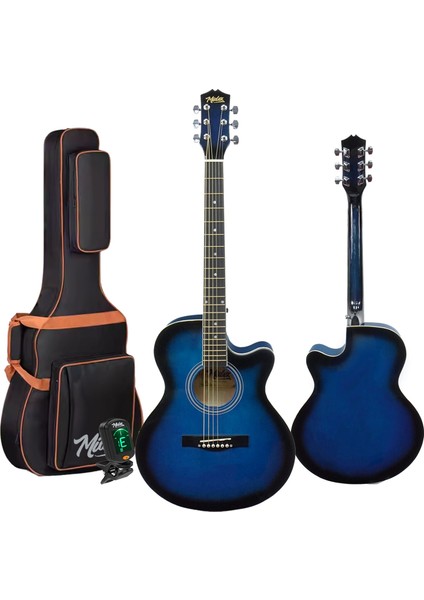 XC-200BL Kaliteli Akustik Gitar Seti 40 İnç 4/4 Yetişkin Full Set