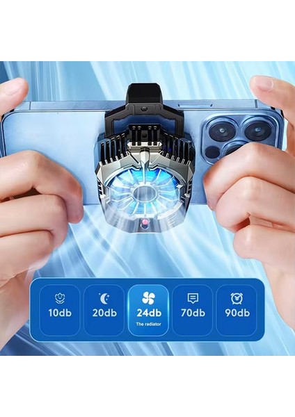 Fırtına Tipi Nano Iletken Telefon Soğutma Fanı, Oyuncular Için Mavi Işıklı Radyatörlü Soğutucu modelleri