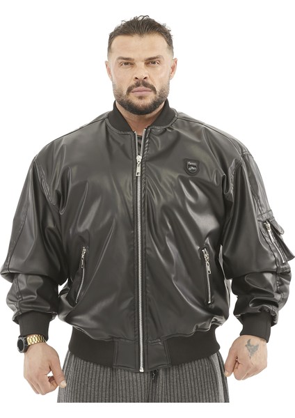 Geniş Kesim Içi Kürklü Deri Bomber Ceket Bgsm 4082