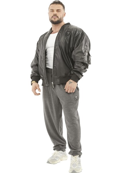 Geniş Kesim Içi Kürklü Deri Bomber Ceket Bgsm 4082