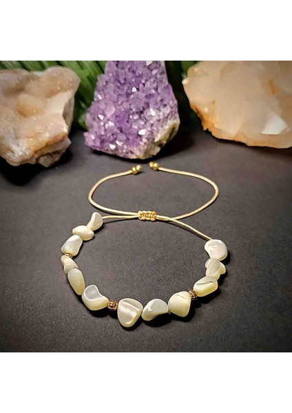 Sedef Amorf Kesim Makrome Örgü Doğal Taş Bileklik fiyatları