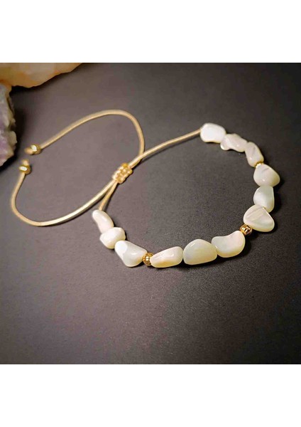 Sedef Amorf Kesim Makrome Örgü Doğal Taş Bileklik modelleri