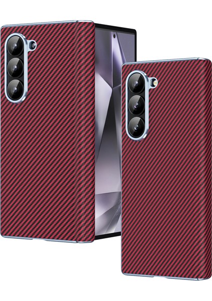 Samsung Galaxy Z Fold5 5g Elektro Kaplama Lens Karbon Fiber Doku Pc Telefon Kapağı (Yurt Dışından)