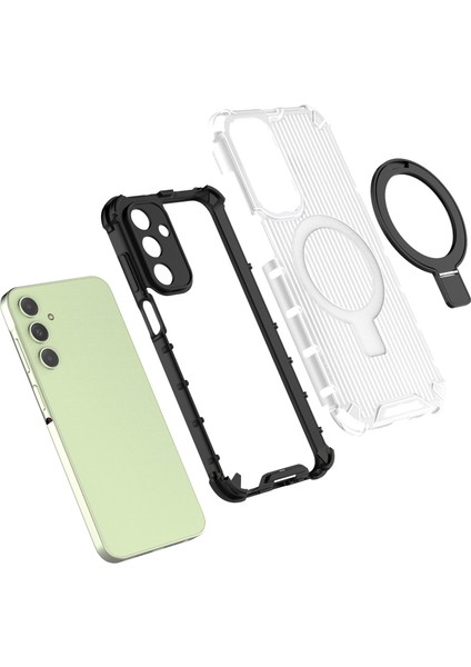 Samsung Galaxy A25 5g (161.0 x 76.5 x 8.3mm) Kickstand Pc+Tpu Telefon Kılıfı Magsafe ile Uyumlu (Yurt Dışından)