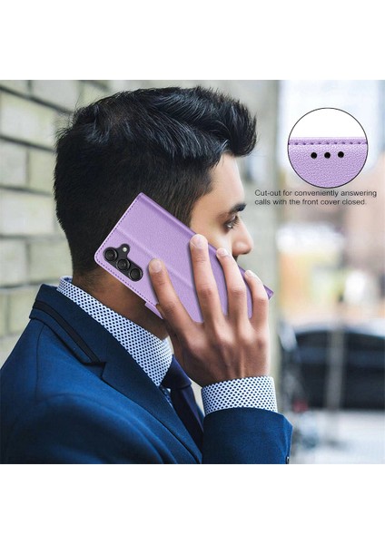 Samsung Galaxy A15 4g / 5g Deri Standlı Telefon Kapağı (Yurt Dışından)