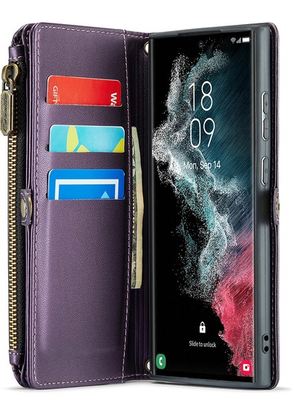 Samsung Galaxy S22 Ultra 5g Fermuarlı Deri Telefon Çantası (Yurt Dışından) modelleri