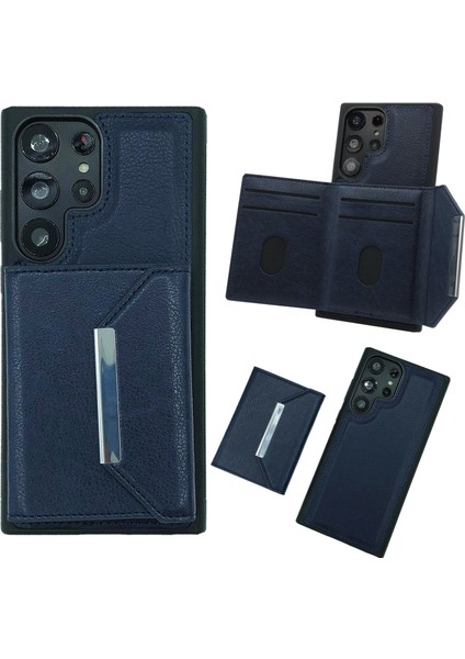 Samsung Galaxy S22 Ultra 5g Kickstand Pu+Tpu Telefon Kılıfı (Yurt Dışından)